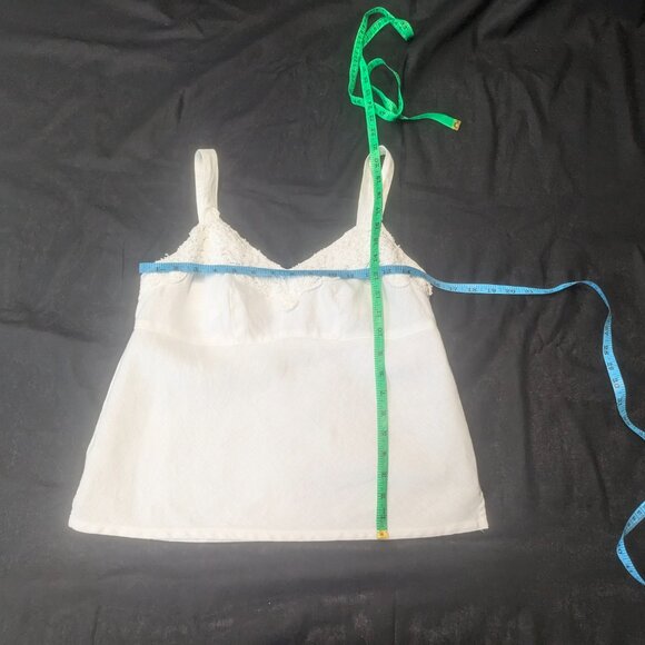 Cut Loose Size XS White Linen Crop Top - Picture 4 of 14